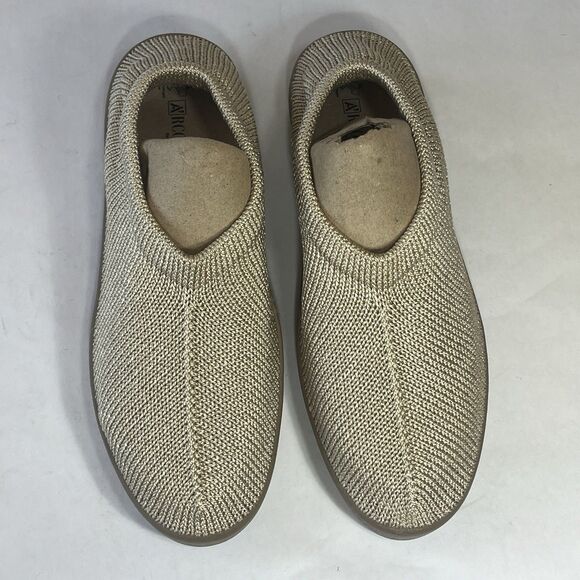 NEW Arcopedico Sz 43/10 Womens Tan Knit Mesh Slip On Loafers Sock Shoes Anatomic - Picture 2 of 15